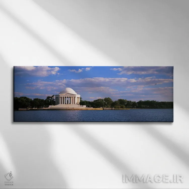 تابلو Jefferson Memorial, Washington DC, District Of Columbia, USA,بنای یادبود در کنار آب، یادبود جفرسون، واشنگتن دیسی، ایالات متحده آمریکا اثر پانورامیک ایمجز (استودیو عکاسی عریض) - نمای روبهرو روی دیوار