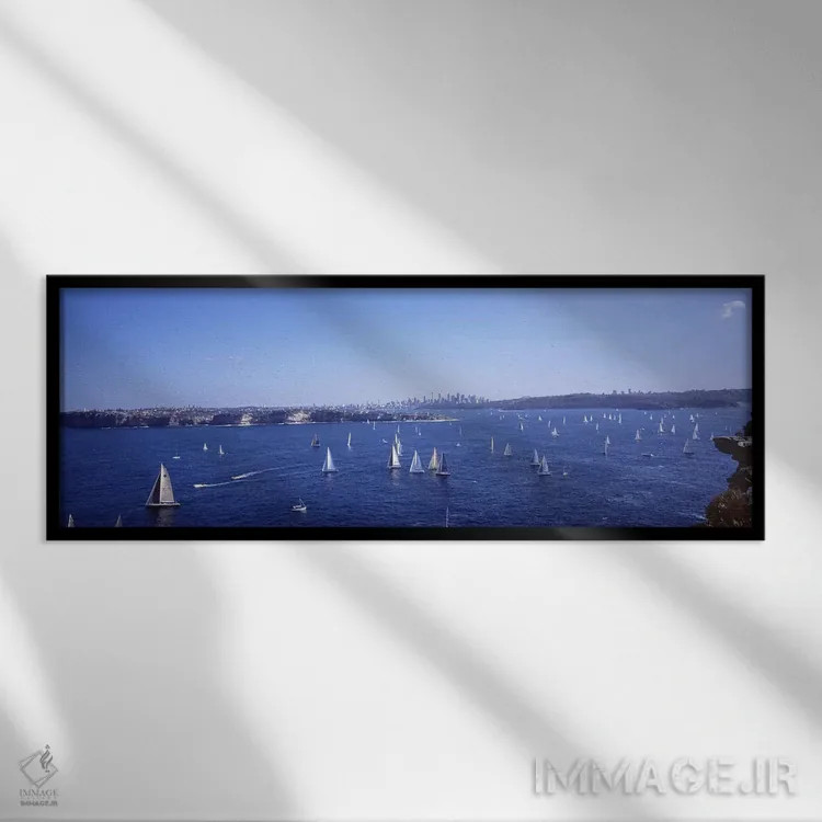تابلو Sydney Harbor, Sydney, New South Wales, Australia,قایقهای تفریحی در خلیج، بندر سیدنی، نیوساوتولز، استرالیا اثر پانورامیک ایمجز (استودیو عکاسی عریض) - نمای قابدار مشکی