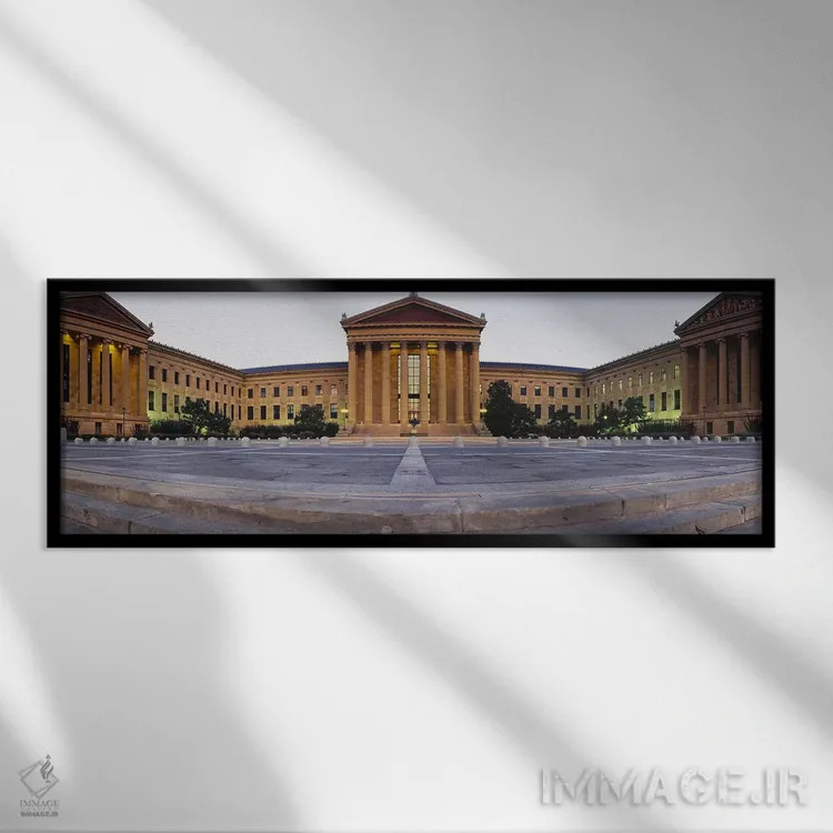 تابلو Philadelphia Museum Of Art, Philadelphia, Pennsylvania, USA,نمای بیرونی موزه هنر فیلادلفیا، فیلادلفیا، پنسیلوانیا، آمریکا اثر پانورامیک ایمجز (استودیو عکاسی عریض) - نمای قابدار مشکی