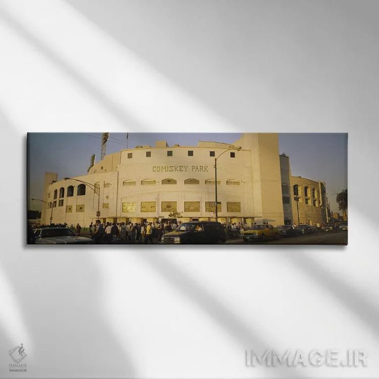 تابلو old Comiskey Park, Chicago, Cook County, Illinois, USA,نمای بیرونی یک ورزشگاه، پارک قدیمی کومیستکی، شیکاگو، ایلینوی، آمریکا اثر پانورامیک ایمجز (استودیو عکاسی عریض) - نمای روبهرو روی دیوار