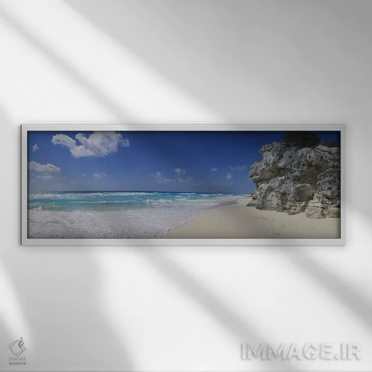 تابلو Cancun, Quintana Roo, Mexico,چشمانداز ساحلی، کانکون، کوئینتانا رو، مکزیک اثر پانورامیک ایمجز (استودیو عکاسی عریض) - نمای قابدار سفید