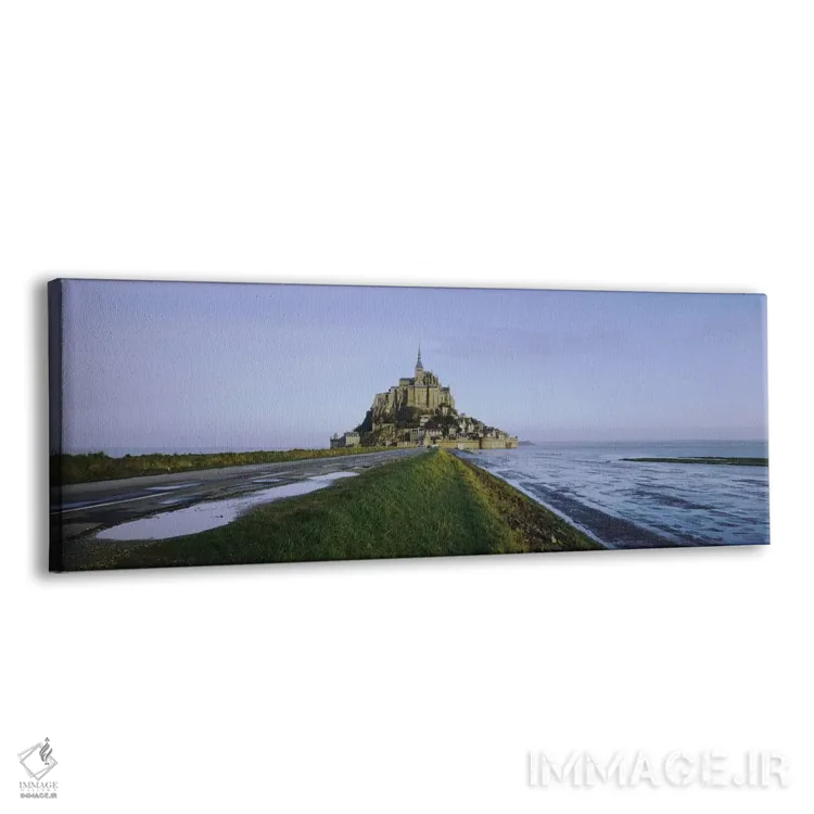 تابلو Normandy, France,کلیسا در ساحل، مون سن میشل، نرماندی، فرانسه اثر پانورامیک ایمجز (استودیو عکاسی عریض) - نمای پرسپکتیو محصول