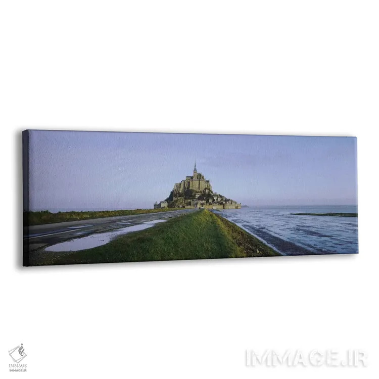 تابلو Normandy, France,کلیسا در ساحل، مون سن میشل، نرماندی، فرانسه اثر پانورامیک ایمجز (استودیو عکاسی عریض) - نمای پرسپکتیو محصول