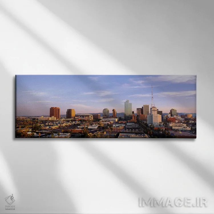 تابلو Phoenix, Arizona, Maricopa County, USA,خط افق مرکز شهر، فینیکس، آریزونا، شهرستان مریکوپا، آمریکا اثر پانورامیک ایمجز (استودیو عکاسی عریض) - نمای روبهرو روی دیوار