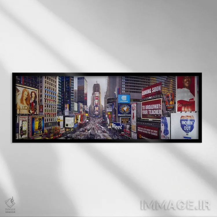 تابلو Midtown Manhattan, New York City, New York, USA,تایمز اسکور، مرکز منهتن، نیویورک، آمریکا اثر پانورامیک ایمجز (استودیو عکاسی عریض) - نمای قابدار مشکی