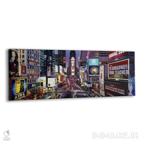 تابلو Manhattan, New York City, New York State, USA,نمای بالا از ترافیک خیابان تایمز، منهتن، نیویورک، ایالت نیویورک، آمریکا اثر پانورامیک ایمجز (استودیو عکاسی عریض) - نمای پرسپکتیو محصول