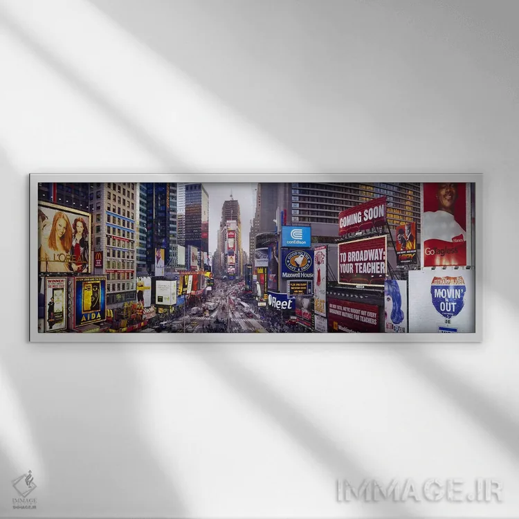 تابلو Midtown Manhattan, New York City, New York, USA,تایمز اسکور، مرکز منهتن، نیویورک، آمریکا اثر پانورامیک ایمجز (استودیو عکاسی عریض) - نمای قابدار سفید