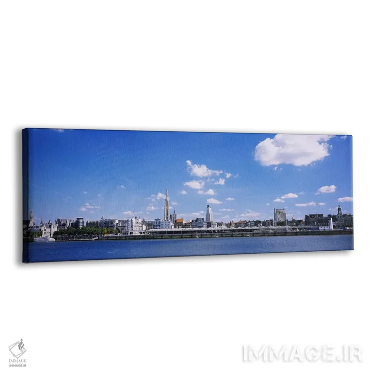 تابلو Antwerp, Flemish Region, Belgium,آسمانخط کنار آب، آنتورپ، منطقه فلاندری، بلژیک اثر پانورامیک ایمجز (استودیو عکاسی عریض) - نمای پرسپکتیو محصول