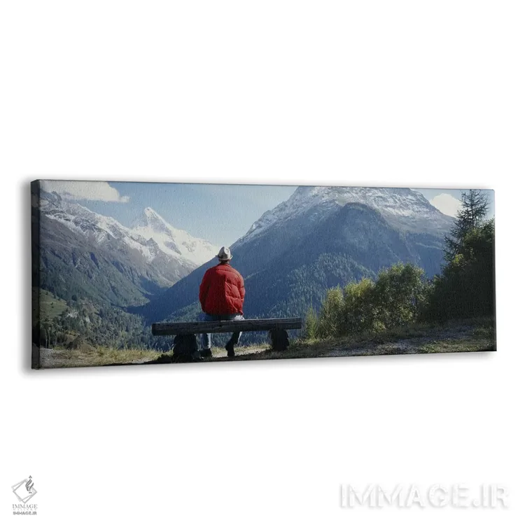 تابلو کوهنورد در حال تماشای کوهها، سوئیس اثر پانورامیک ایمجز (استودیو عکاسی عریض) - نمای پرسپکتیو محصول