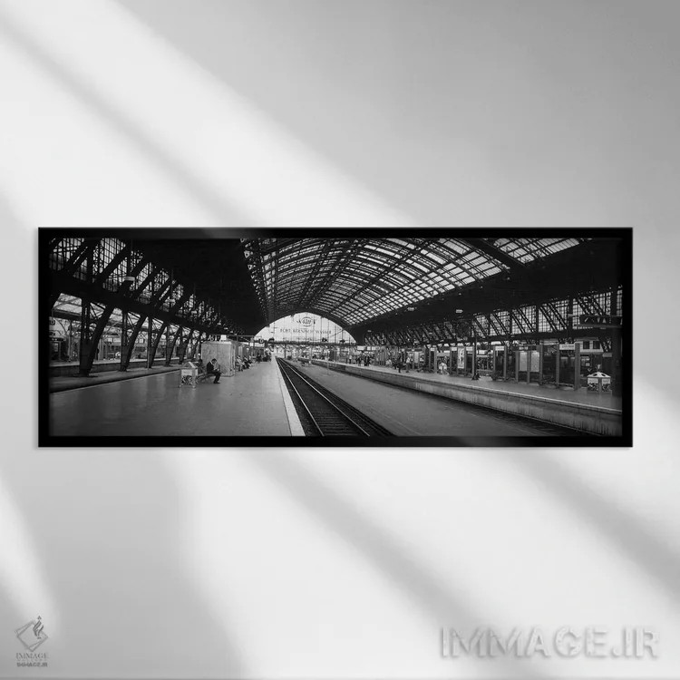 تابلو Cologne, North Rhine-Westphalia, Germany,ایستگاه قطار، کلن، نوردراین-وستفالن، آلمان اثر پانورامیک ایمجز (استودیو عکاسی عریض) - نمای قابدار مشکی