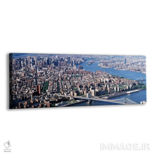 تابلو New York, Brooklyn Bridge, aerial,آمریکا، نیویورک، پل بروکلین، نمای هوایی اثر پانورامیک ایمجز (استودیو عکاسی عریض) - نمای پرسپکتیو محصول