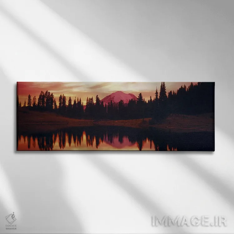 تابلو Tipsoo Lake, Mt Rainier, Mt Rainier National Park, Washington State, USA,بازتاب درختان در آب، دریاچه تیپسوو، کوه رینیر، پارک ملی کوه رینیر، واشنگتن، آمریکا اثر پانورامیک ایمجز (استودیو عکاسی عریض) - نمای روبهرو روی دیوار