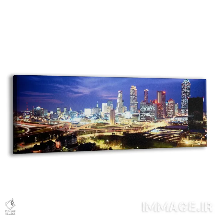 تابلو Atlanta, Georgia, USA,ساختمانهای نورانی هنگام غروب، آتلانتا، جورجیا، آمریکا اثر پانورامیک ایمجز (استودیو عکاسی عریض) - نمای پرسپکتیو محصول