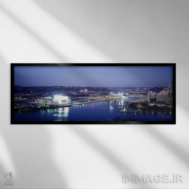 تابلو پیتسبورگ، پنسیلوانیا، شماره ۳ اثر پانورامیک ایمجز (استودیو عکاسی عریض) - نمای قابدار مشکی
