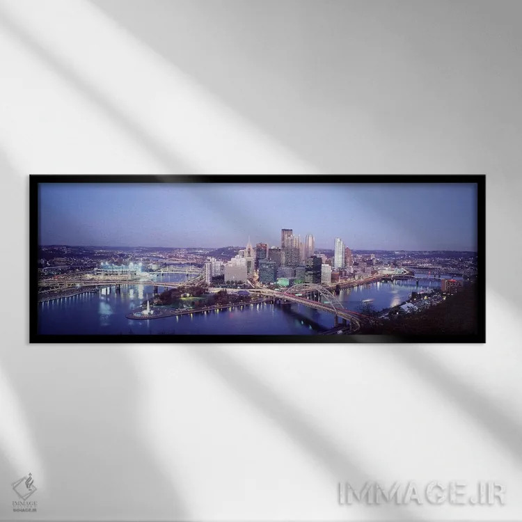 تابلو پیتسبورگ، پنسیلوانیا اثر پانورامیک ایمجز (استودیو عکاسی عریض) - نمای قابدار مشکی