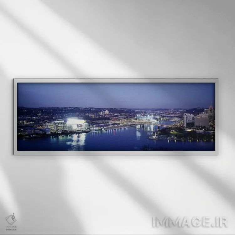 تابلو پیتسبورگ، پنسیلوانیا، شماره ۳ اثر پانورامیک ایمجز (استودیو عکاسی عریض) - نمای قابدار سفید