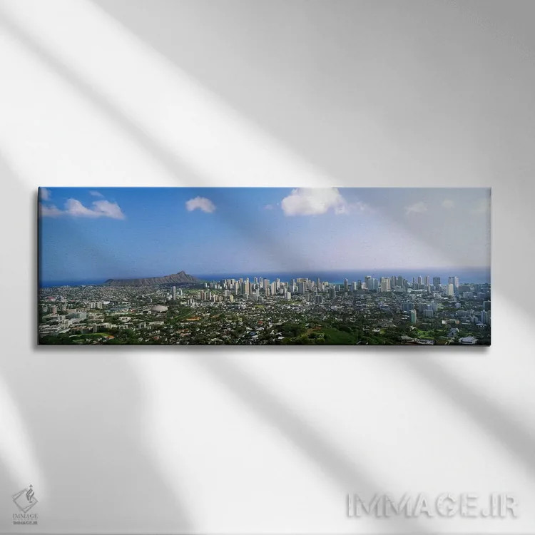تابلو Hawaii,هونولولو، هاوایی اثر پانورامیک ایمجز (استودیو عکاسی عریض) - نمای روبهرو روی دیوار