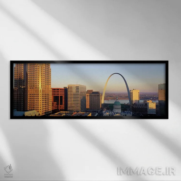 تابلو خط افق سنت لوئیس اثر پانورامیک ایمجز (استودیو عکاسی عریض) - نمای قابدار مشکی