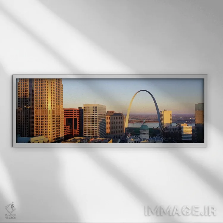 تابلو خط افق سنت لوئیس اثر پانورامیک ایمجز (استودیو عکاسی عریض) - نمای قابدار سفید