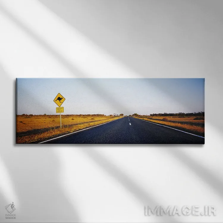 تابلو New South Wales, Australia,تابلوی عبور کانگورو در کنار بزرگراه، نیوساوتولز، استرالیا اثر پانورامیک ایمجز (استودیو عکاسی عریض) - نمای روبهرو روی دیوار