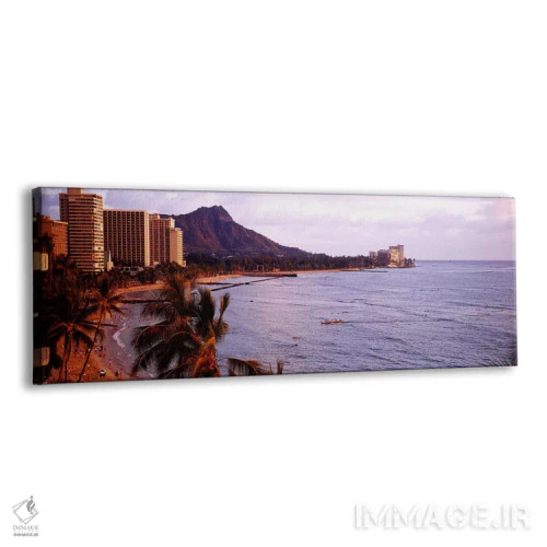 تابلو Oahu, Hawaii, USA,ساحل وایکیکی، اوآهو، هاوایی، آمریکا اثر پانورامیک ایمجز (استودیو عکاسی عریض) - نمای پرسپکتیو محصول