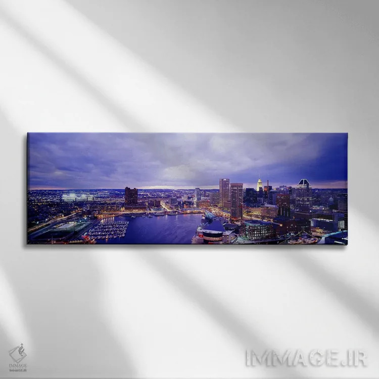 تابلو Maryland, Baltimore, cityscape,آمریکا، مریلند، بالتیمور، نمای شهری اثر پانورامیک ایمجز (استودیو عکاسی عریض) - نمای روبهرو روی دیوار