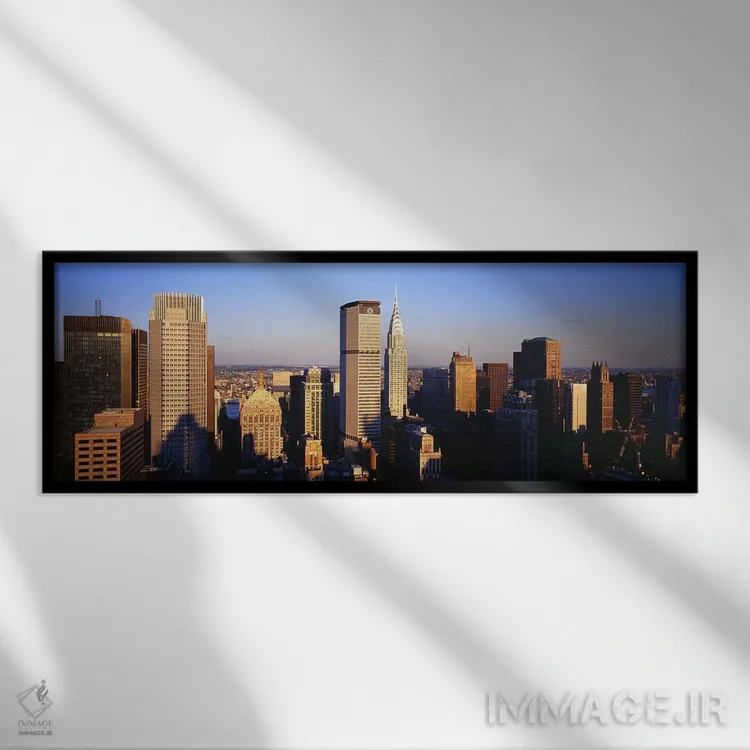 تابلو بعدازظهر، مرکز منهتن، نیویورک، آمریکا اثر پانورامیک ایمجز (استودیو عکاسی عریض) - نمای قابدار مشکی