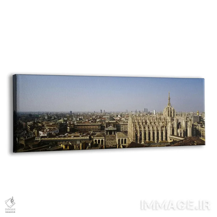 تابلو Duomo di Milano, Lombardia, Italy,نمای هوایی از یک کلیسای جامع در شهر، دومو دی میلانو، لومباردیا، ایتالیا اثر پانورامیک ایمجز (استودیو عکاسی عریض) - نمای پرسپکتیو محصول