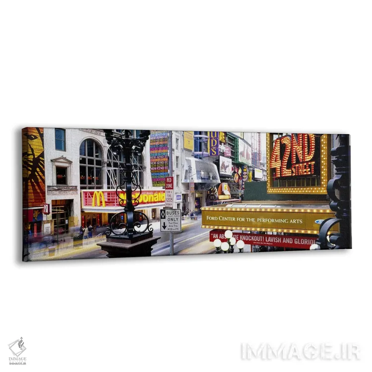 تابلو 42nd Street, Manhattan, New York City, New York State, USA,جاده عبوری از بازار، خیابان ۴۲، منهتن، نیویورک، آمریکا اثر پانورامیک ایمجز (استودیو عکاسی عریض) - نمای پرسپکتیو محصول