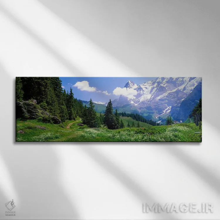 تابلو منظره آلپی نزدیک موررن، سوئیس اثر پانورامیک ایمجز (استودیو عکاسی عریض) - نمای روبهرو روی دیوار