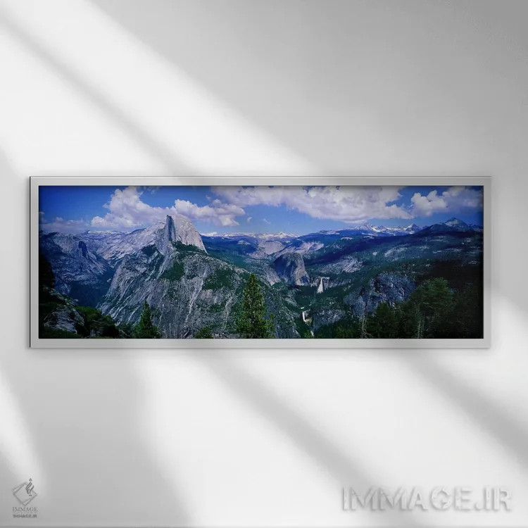 تابلو Yosemite Valley, Yosemite National Park, California, USA,کوه هف دُم، دره یوسیمیتی، پارک ملی یوسیمیتی، کالیفرنیا، آمریکا اثر پانورامیک ایمجز (استودیو عکاسی عریض) - نمای قابدار سفید