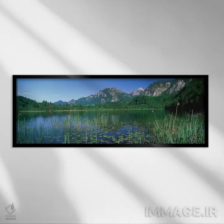 تابلو دریاچه آلپزی، باواریا، آلمان اثر پانورامیک ایمجز (استودیو عکاسی عریض) - نمای قابدار مشکی