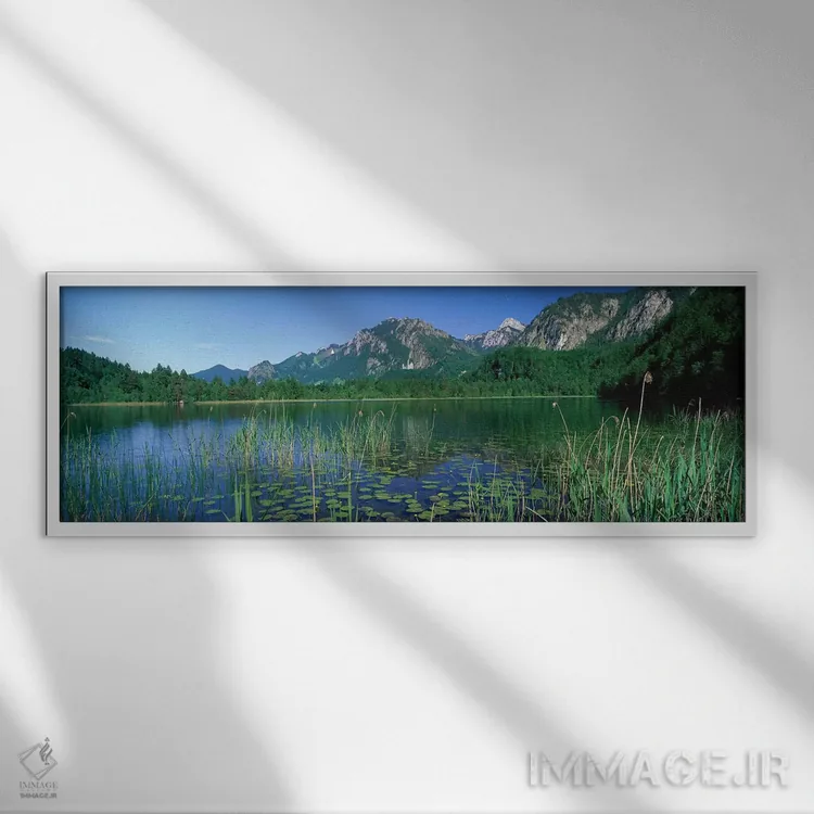 تابلو دریاچه آلپزی، باواریا، آلمان اثر پانورامیک ایمجز (استودیو عکاسی عریض) - نمای قابدار سفید