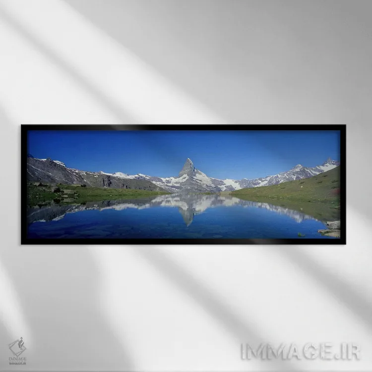 تابلو ماترهورن، زرمات، سوئیس اثر پانورامیک ایمجز (استودیو عکاسی عریض) - نمای قابدار مشکی