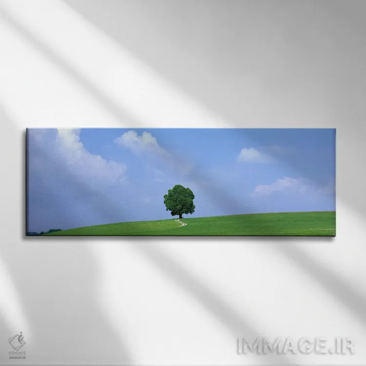 تابلو درخت تنها روی تپه، سالزکامرگوت اتریش اثر پانورامیک ایمجز (استودیو عکاسی عریض) - نمای روبهرو روی دیوار