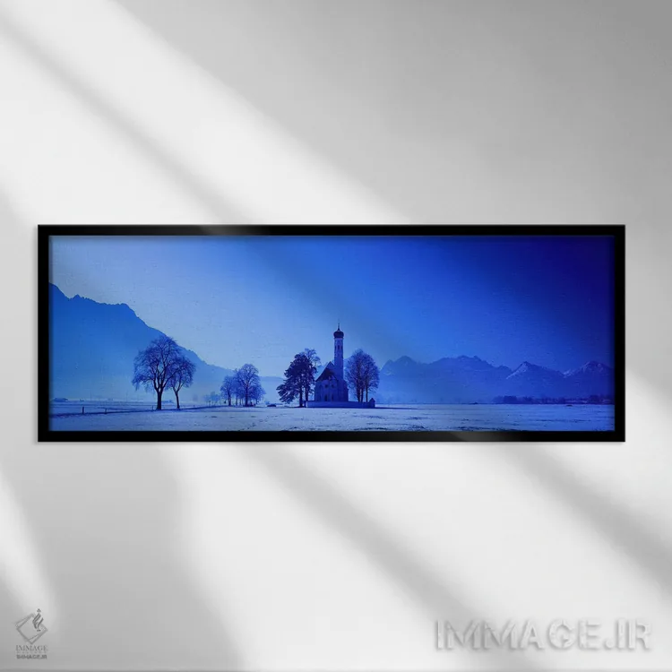 تابلو کلیسای سنت کولومان، شوانگاو آلمان اثر پانورامیک ایمجز (استودیو عکاسی عریض) - نمای قابدار مشکی