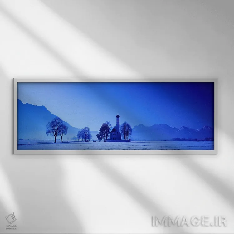 تابلو کلیسای سنت کولومان، شوانگاو آلمان اثر پانورامیک ایمجز (استودیو عکاسی عریض) - نمای قابدار سفید