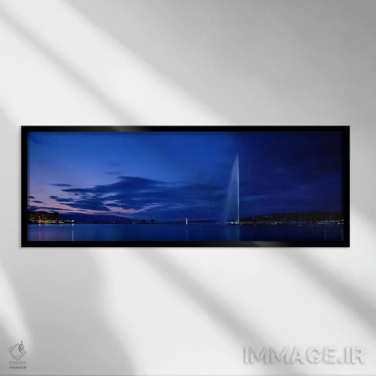 تابلو ژنو، سوئیس اثر پانورامیک ایمجز (استودیو عکاسی عریض) - نمای قابدار مشکی