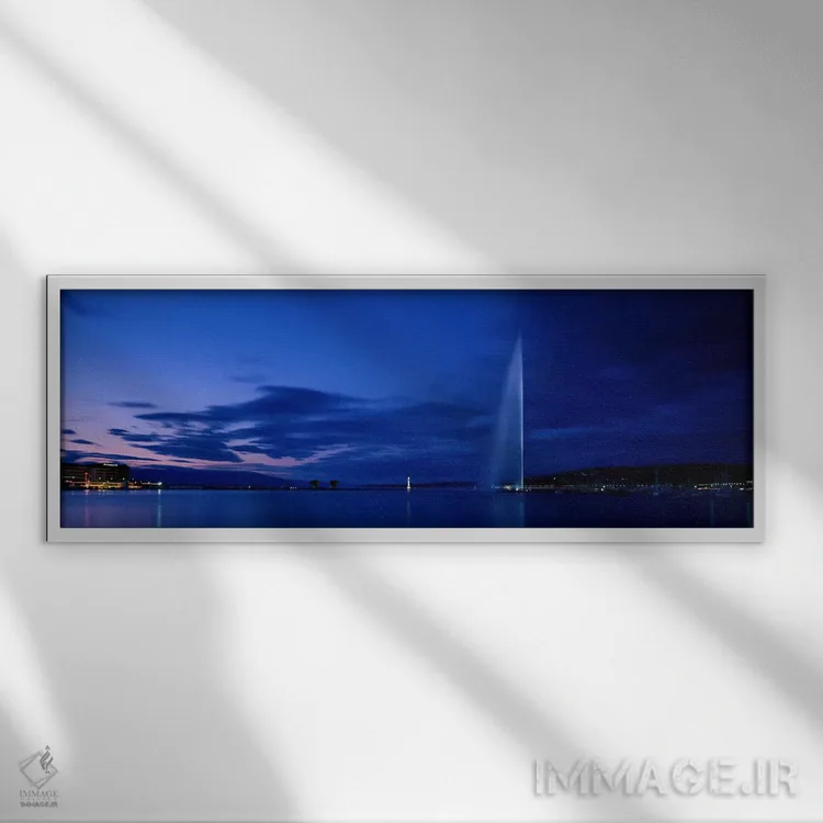 تابلو ژنو، سوئیس اثر پانورامیک ایمجز (استودیو عکاسی عریض) - نمای قابدار سفید