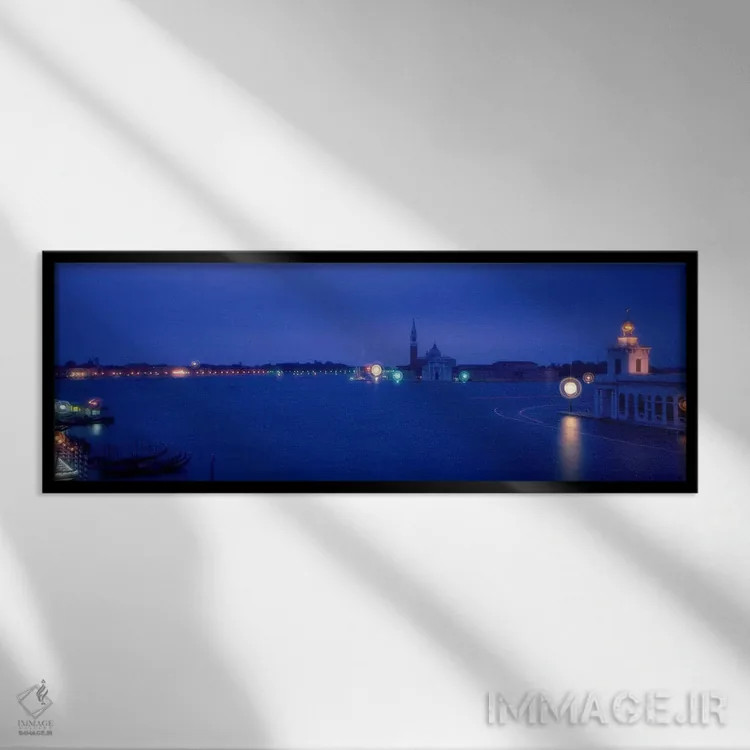 تابلو کلیسای سن جورجو ماجوره، ونیز ایتالیا اثر پانورامیک ایمجز (استودیو عکاسی عریض) - نمای قابدار مشکی