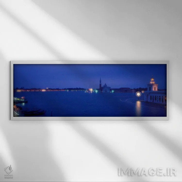تابلو کلیسای سن جورجو ماجوره، ونیز ایتالیا اثر پانورامیک ایمجز (استودیو عکاسی عریض) - نمای قابدار سفید