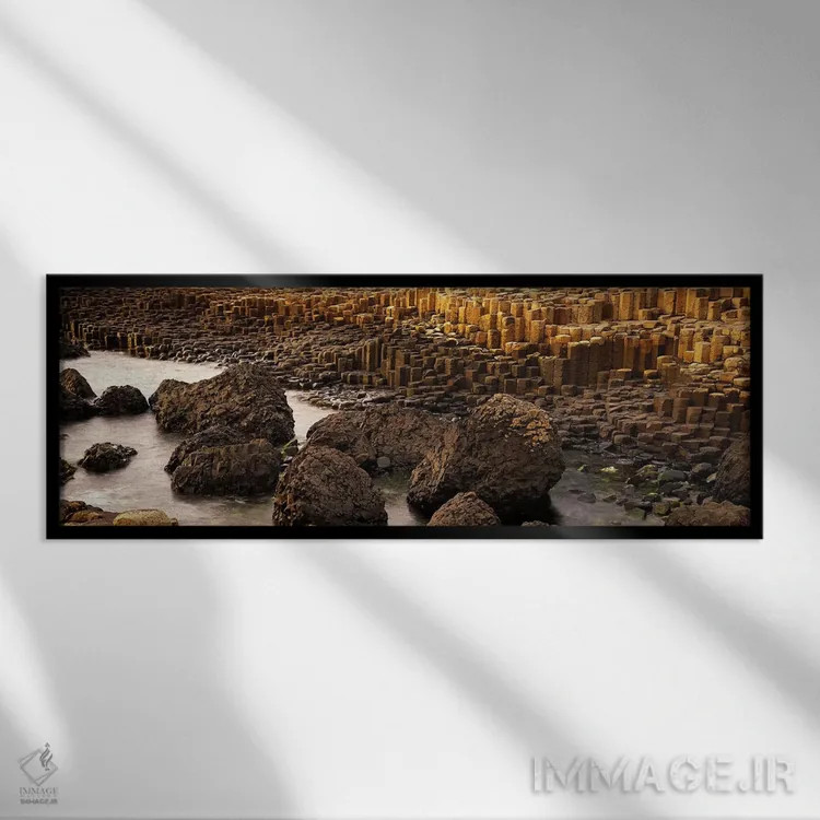 تابلو Antrim Coast, Northern Ireland,جاده غولپیکر، ساحل آنترام، ایرلند شمالی اثر پانورامیک ایمجز (استودیو عکاسی عریض) - نمای قابدار مشکی