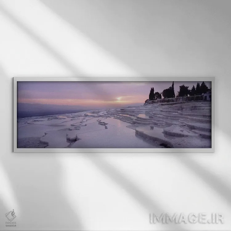 تابلو پاموکاله، ترکیه اثر پانورامیک ایمجز (استودیو عکاسی عریض) - نمای قابدار سفید