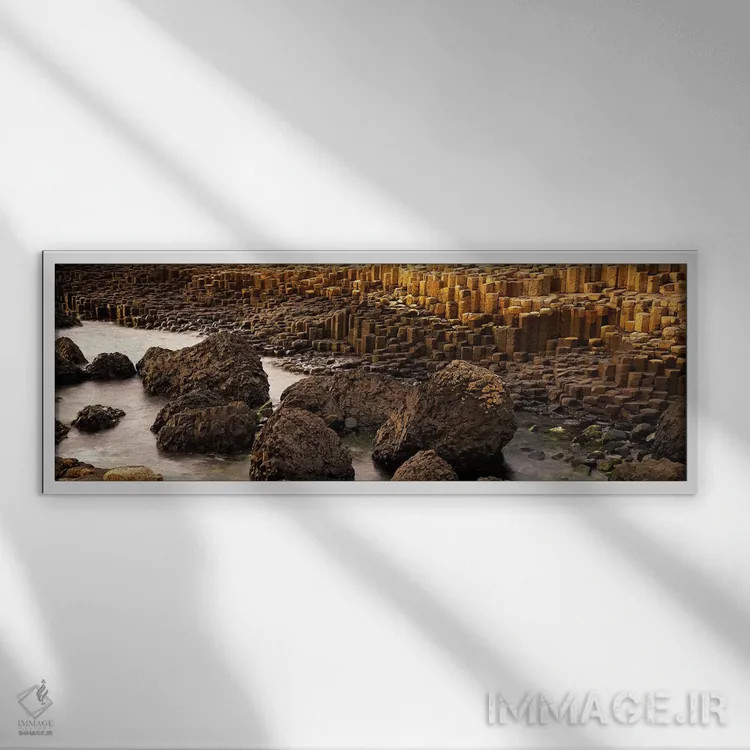 تابلو Antrim Coast, Northern Ireland,جاده غولپیکر، ساحل آنترام، ایرلند شمالی اثر پانورامیک ایمجز (استودیو عکاسی عریض) - نمای قابدار سفید