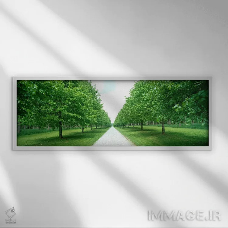 تابلو خیابان مقابل قلعه موداو، آردن، بلژیک اثر پانورامیک ایمجز (استودیو عکاسی عریض) - نمای قابدار سفید