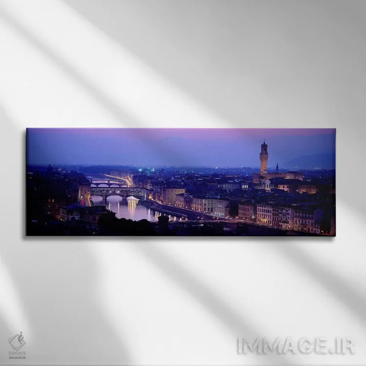 تابلو رود آرنو، فلورانس ایتالیا اثر پانورامیک ایمجز (استودیو عکاسی عریض) - نمای روبهرو روی دیوار