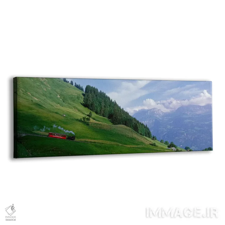 تابلو قطار بخار نزدیک بریِنز، سوئیس اثر پانورامیک ایمجز (استودیو عکاسی عریض) - نمای پرسپکتیو محصول