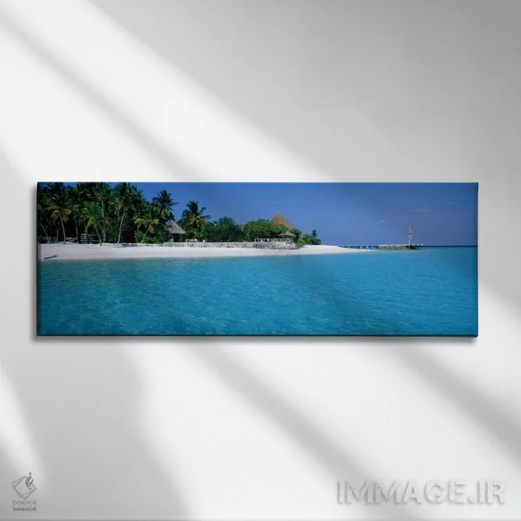 تابلو اقامتگاه جزیره تولهاگیری، مالدیو اثر پانورامیک ایمجز (استودیو عکاسی عریض) - نمای روبهرو روی دیوار