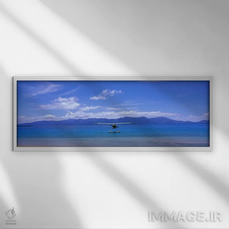 تابلو هواپیمای آبنشین، جزیره هوپ، دیواره بزرگ مرجانی استرالیا اثر پانورامیک ایمجز (استودیو عکاسی عریض) - نمای قابدار سفید