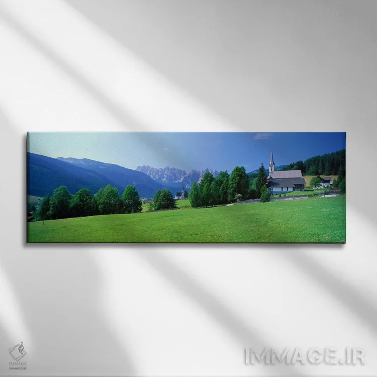 تابلو کلیساهای روستایی نزدیک داکشتاین گوزاو، اتریش اثر پانورامیک ایمجز (استودیو عکاسی عریض) - نمای روبهرو روی دیوار